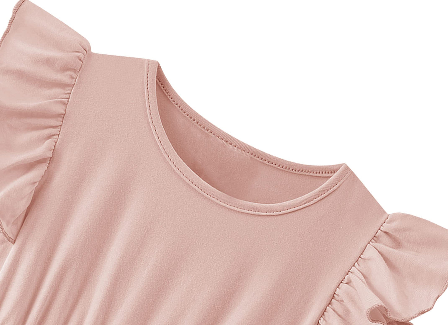 Twkioue Toddler Baby Girl Tutu Tulle Dress Ruffled Sleeve Fluffy Sundress 817 Dark Pink 130