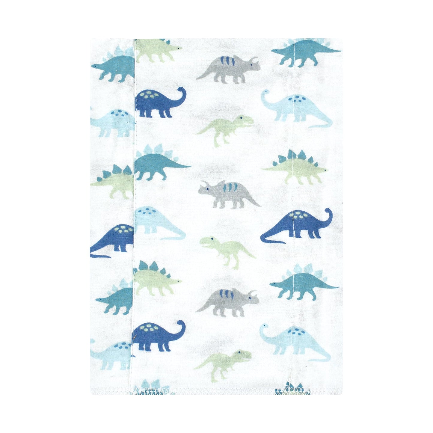 Hudson Baby Unisex Baby Cotton Flannel Burp Cloths, Soft Teal Dino, One Size