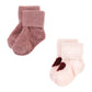 Hudson Baby Unisex Baby Cotton Rich Newborn And Terry Socks, Burgundy Heart, 6-12 Months