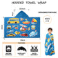 Gealaek Hooded Towel For Toddlers 2-10 Years Boys Girls Kids Bath Pool Beach Towel Wrap Soft Absorbent Beach Poncho(Cars)