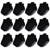 Hudson Baby Unisex Baby Non-Skid No-Show Socks, Black, 12-24 Months