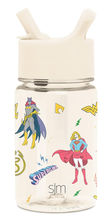 Simple Modern Kids Dc Comics Water Bottle Plastic Bpa-Free Tritan Cup With Leak Proof Straw Lid | Reusable And Durable For Toddl