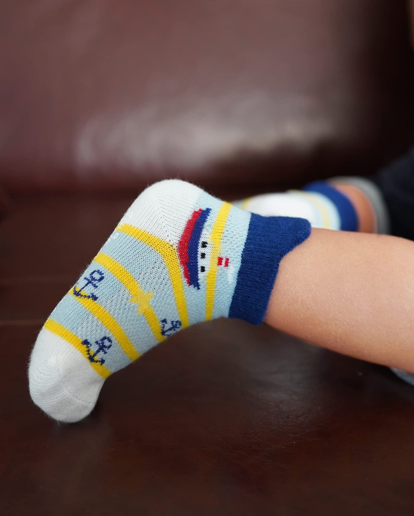 Rative Ankle Anti Slip Non Skid Cotton Socks With Grips Grippers For 6-12 Month Babies Baby Infant Boy Boys Girl Girls (6-12 Mon