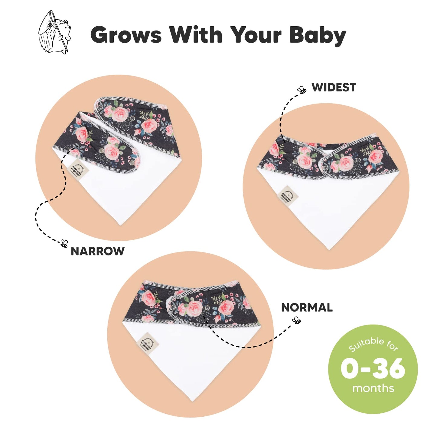 10-Pack Organic Baby Bandana Bibs - Organic Cotton Bandana Bibs For Boys, Girls, Super Absorbent Bandana Drool Bibs, Teething Bi