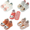 Exegawe Baby Socks With Grippers 5 Pairs Toddler Kids Cartoon Floor Ankle Non Slip Socks(Style B, M/1-3T)
