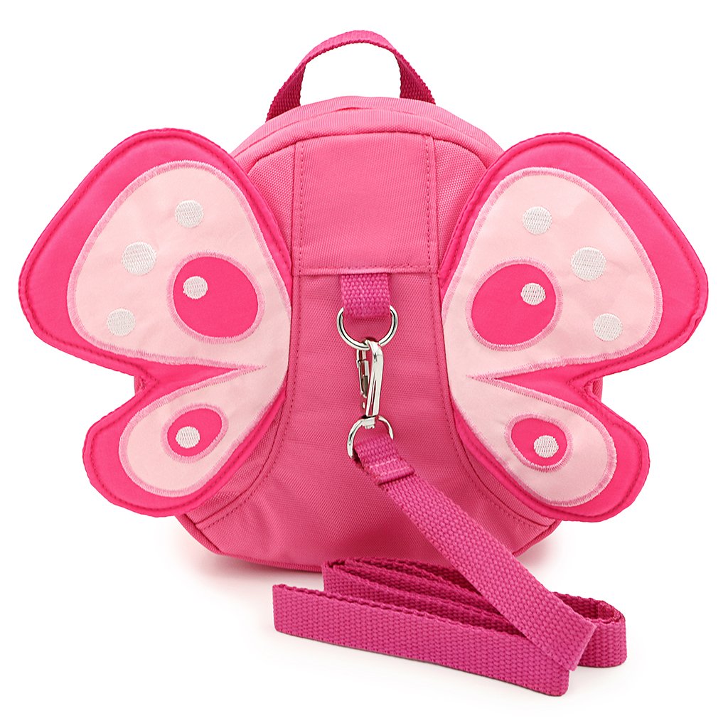 Hipiwe Butterfly Baby Walking Safety Backpack AntiLost Mini Bag Toddler Child Strap Backpack with Safety Leash (Pink) (Pink)