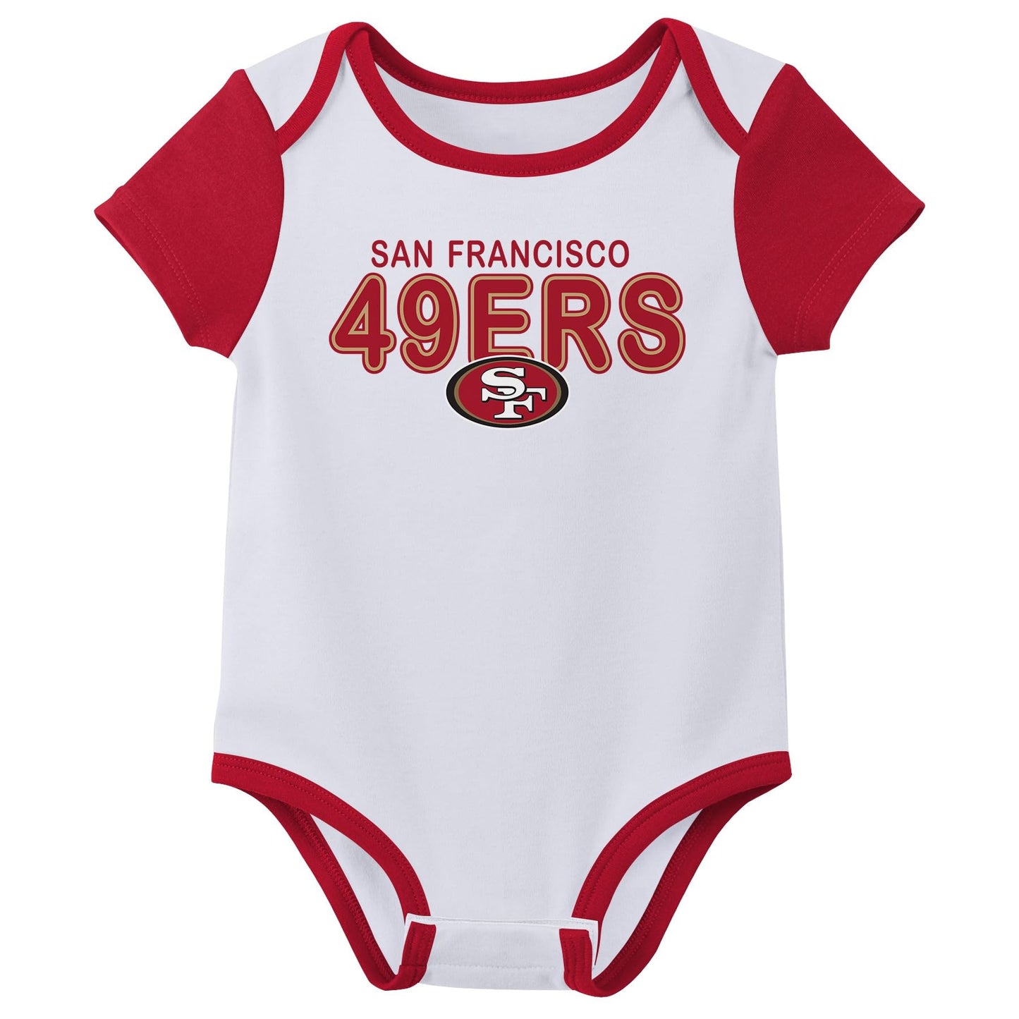 Outerstuff Nfl Newborn Baby And Infant Short Sleeve Bodysuit Variety 3-Pack - San Francisco 49Ers, 3-6M