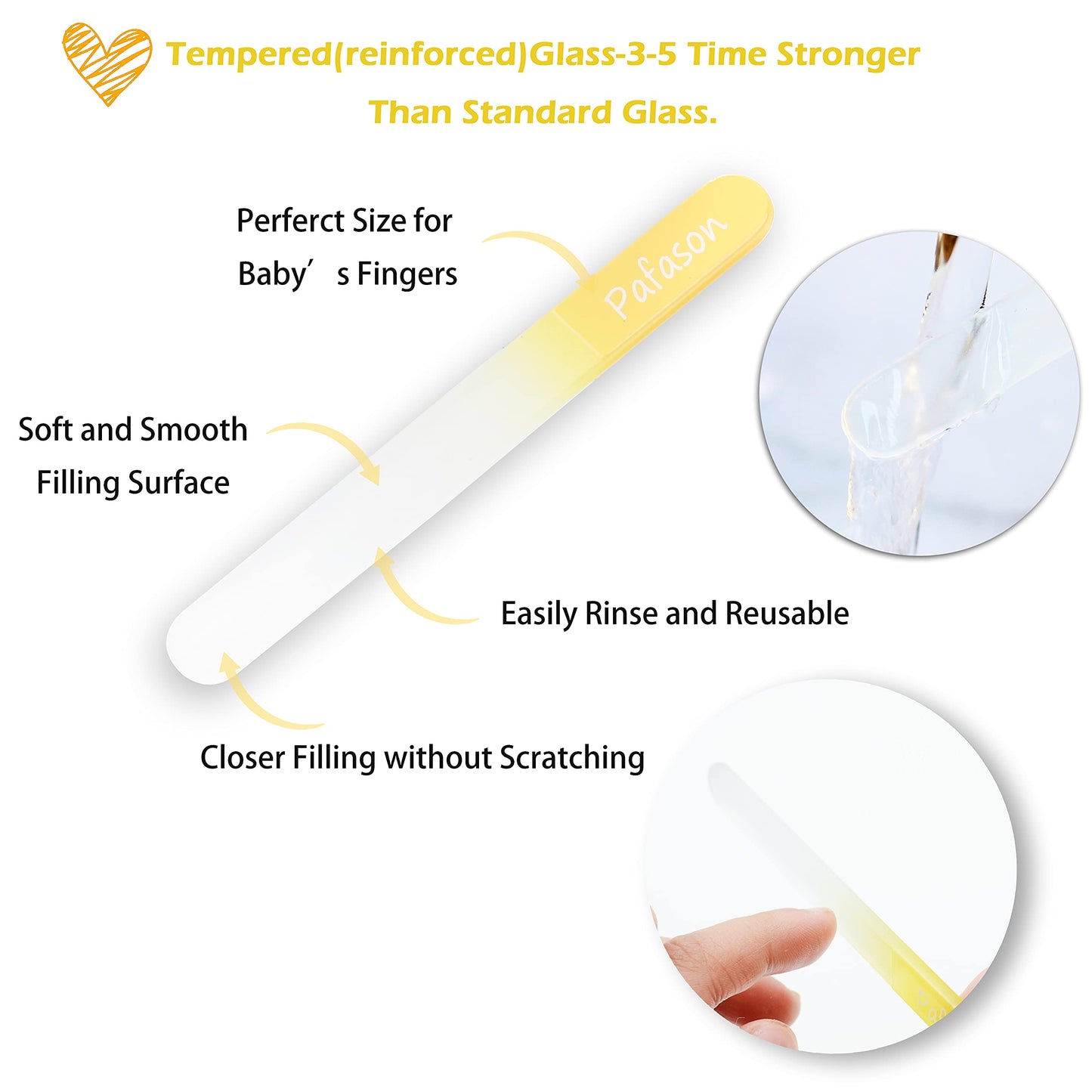 Pafason Baby Round Tip Safety Manicure Nail Scissors And Baby Glass Nail File Set, Stainless Steel, Czech Float Glass, Ideal Sho