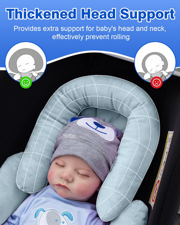Kaseeous Infant Insert Compatible with Mamaroo Swing & Graco Swing, Thickened Baby Car Seat Head Support with Shoulder Covers, B