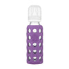 Lifefactory Glass Baby Bottle With Stage 2 Nipple And Protective Silicone Sleeve Grape 9 Oz (Lf110021C4)
