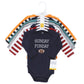 Hudson Baby Unisex Baby Cotton Long-Sleeve Bodysuits, Sports Stripes, 0-3 Months