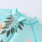 Sweegentle Baby Girl Beach Swimwear Long Sleeve Rashguard Upf 50+ -Sun Protective Sunsuit With Hat Aqua