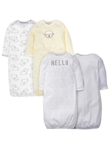 Gerber Unisex Baby Boy And Girls 4-Pack Sleeper Gown Sheep Preemie
