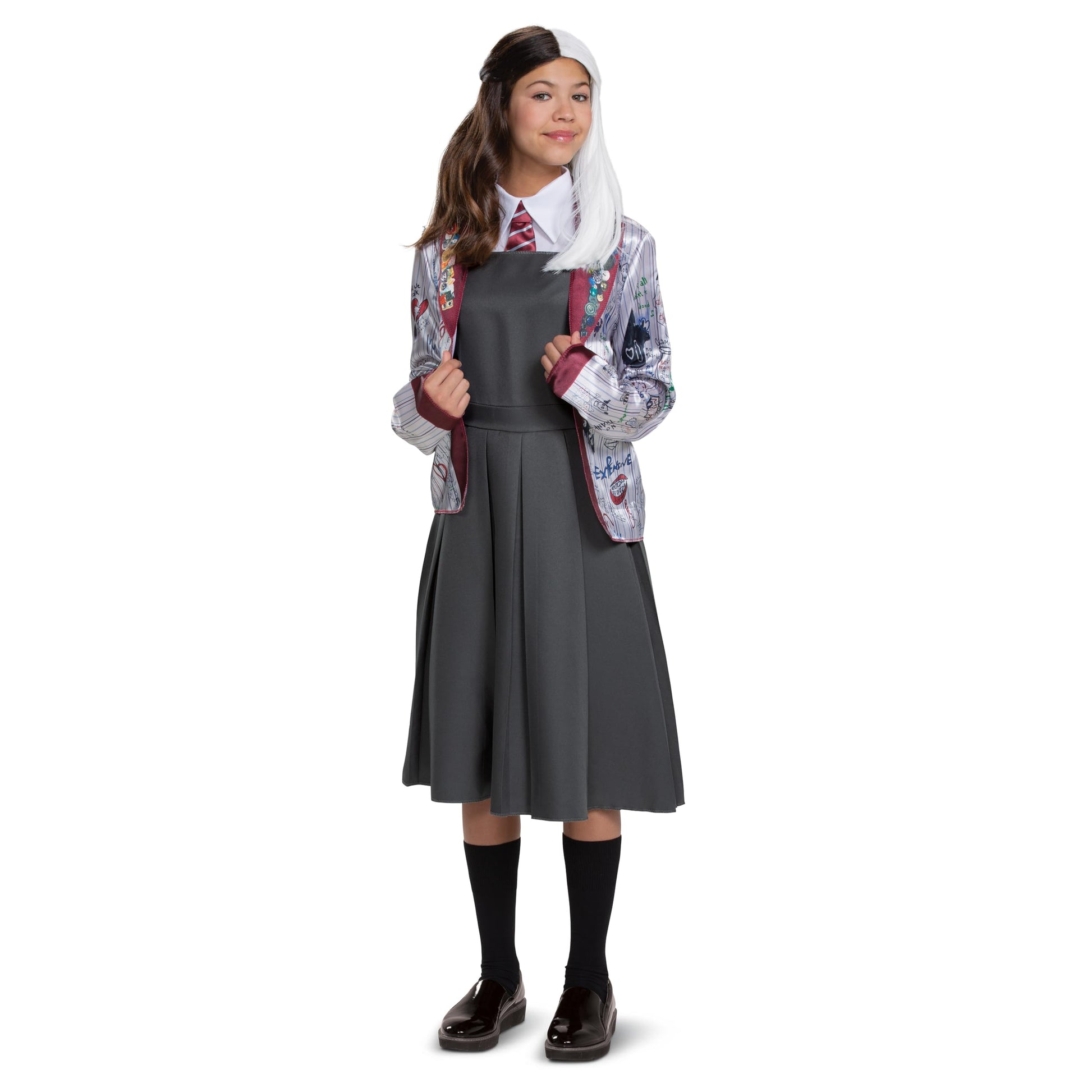 Estella Cruella Costume, Official Disney Estella School Girl Outfit From Cruella Live Action Movie, Girls Size Large (10-12) Mul