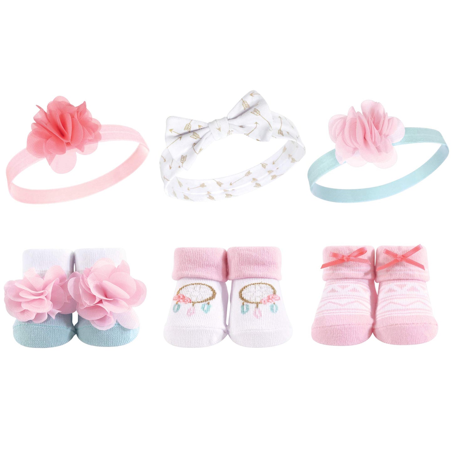 Hudson Baby Unisex Baby Headband And Socks Gift Set, Dream Catcher, One Size