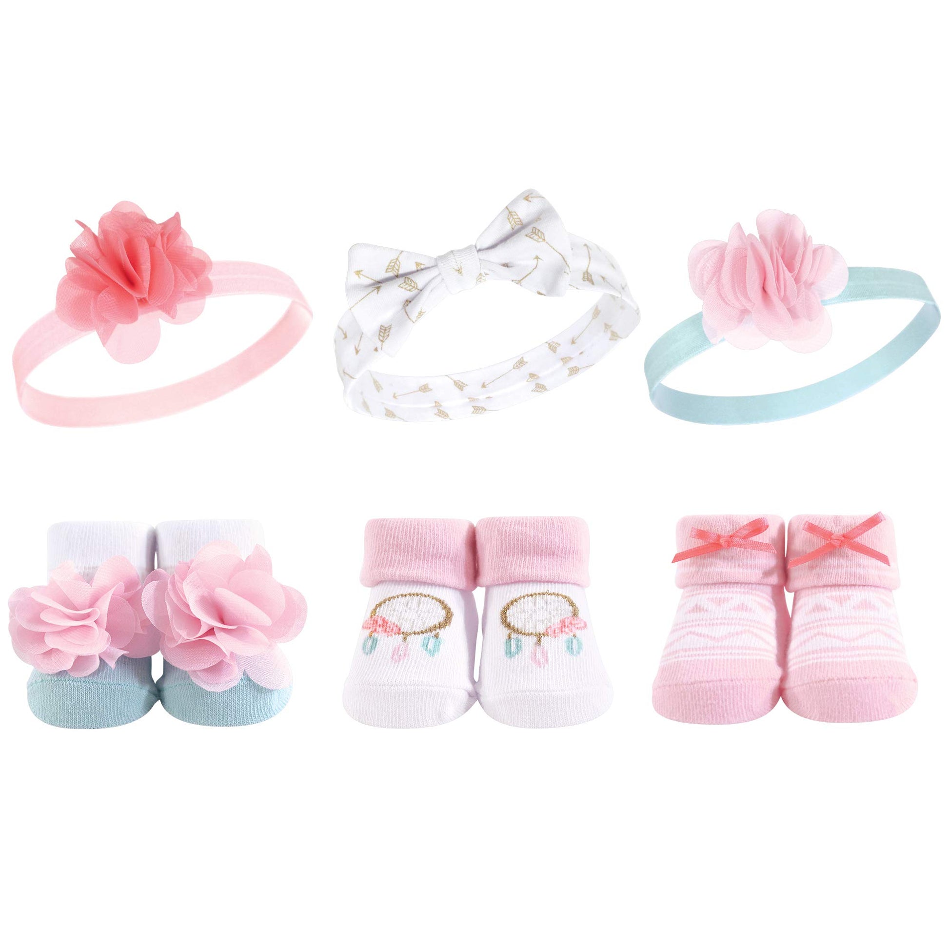 Hudson Baby Unisex Baby Headband And Socks Gift Set, Dream Catcher, One Size