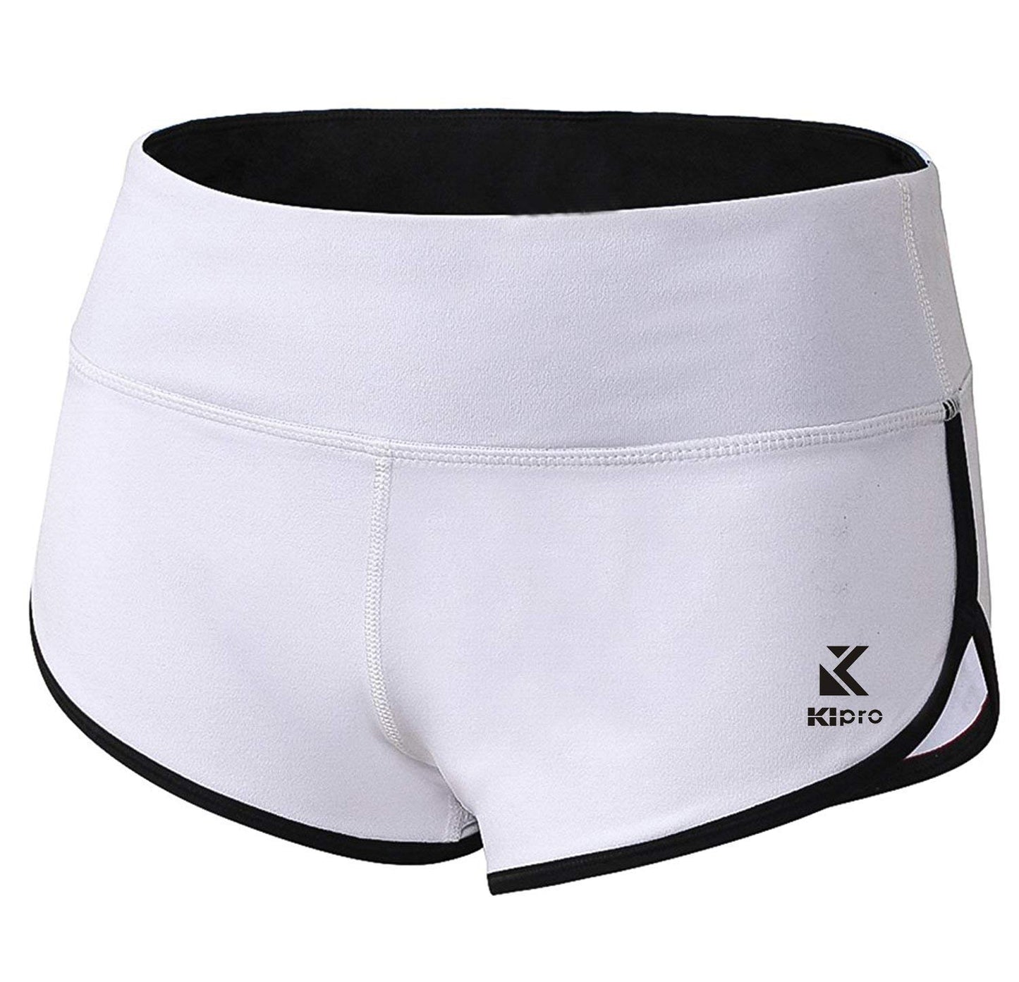 Kipro Womens Active Fitness Sports Yoga Booty Running Gym Workout Shorts, Whiteblack, Xx-Large