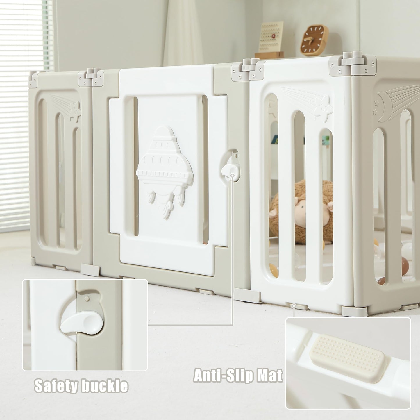 Baby Play Pen, 22 Panels Extra Large Baby Playpen, Foldable Play Pens For Babies And Toddlers, Ufo Portable Baby Fence, Baby Gat