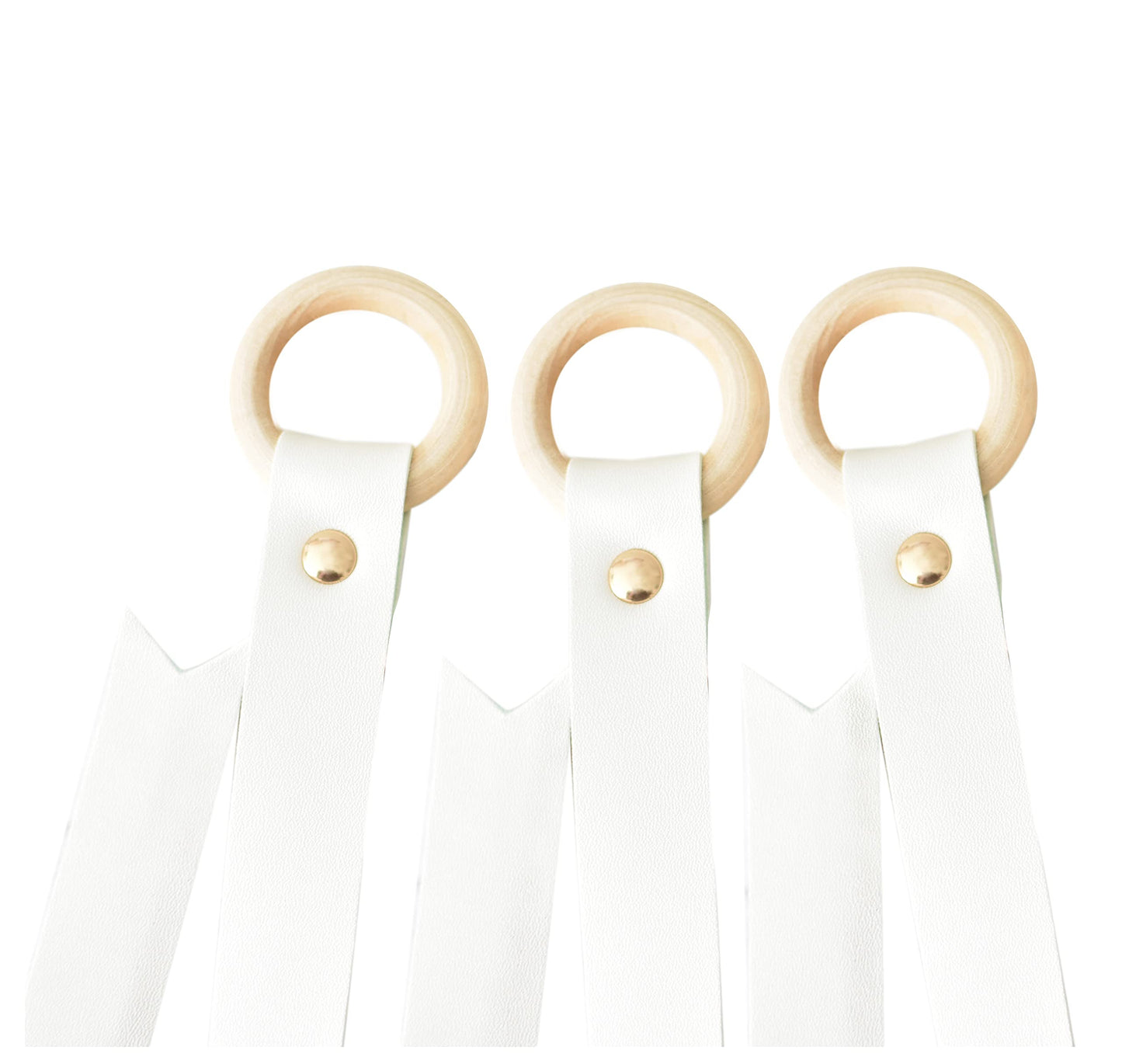 California Tot Faux Leather Bow Clip Organizers (Off-White Set Of 3)