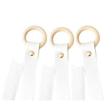 California Tot Faux Leather Bow Clip Organizers (Off-White Set Of 3)