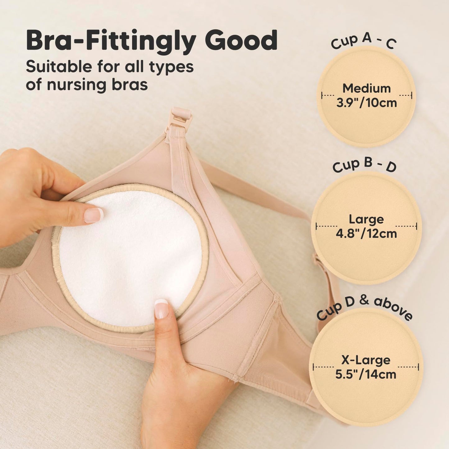 Reusable Nursing Pads For Breastfeeding, 14-Pack - 4-Layers Viscose Derived From Bamboo Nursing Pads, Breastfeeding Pads, Washab