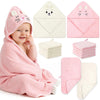 Flasoo 12 PCS Baby Bath Towels Set for Infants Toddlers, 2 Pcs Animal Hooded Baby Towels 2 Pcs Baby Burp Cloths & 8 PCS Washclot