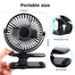 Portable Clip On Fan, Clip Stroller Fan, Usb Rechargeable Personal Mini 360? Rotate Cooling Table Fan For Home Office Car Seat C
