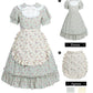 Nuoqi Prairie Dresses For Girls, Green Laura Ingalls Wilder Costume Pioneer Colonial Dress With Yellow Apron, 8-9