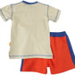 Masala Baby Boys' Street Play 2 Piece Set (Baby) - Beige/Orange/Blue - 18-24 Months