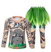 Jurebecia Maui Costume For Toddler Boys Halloween Dress Up Kids Birthday Theme Party Outfit 3-Pieces Cotton Costumes Ocean Adven