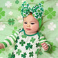 Oneninedream Hairband, St.Patrick'S Day Hair Accessories For Infant Baby Girls, Green Headbands With Bows, Shamrock Print, Nylon