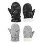 Fynnsure Toddler Mittnes Lined Fleece Snow Gloves For Boys Girls Winter Kids Gloves Baby Mittens Black & Gray 1-2 Years