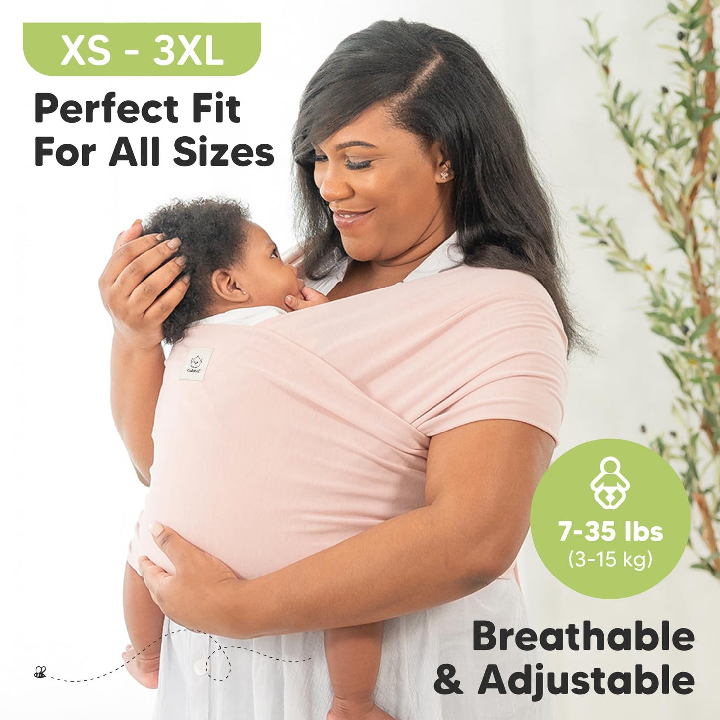 KeaBabies Baby Wrap Carrier - All in 1 Original Breathable Baby Sling, Lightweight,Hands Free Baby Carrier Sling, Baby Carrier W