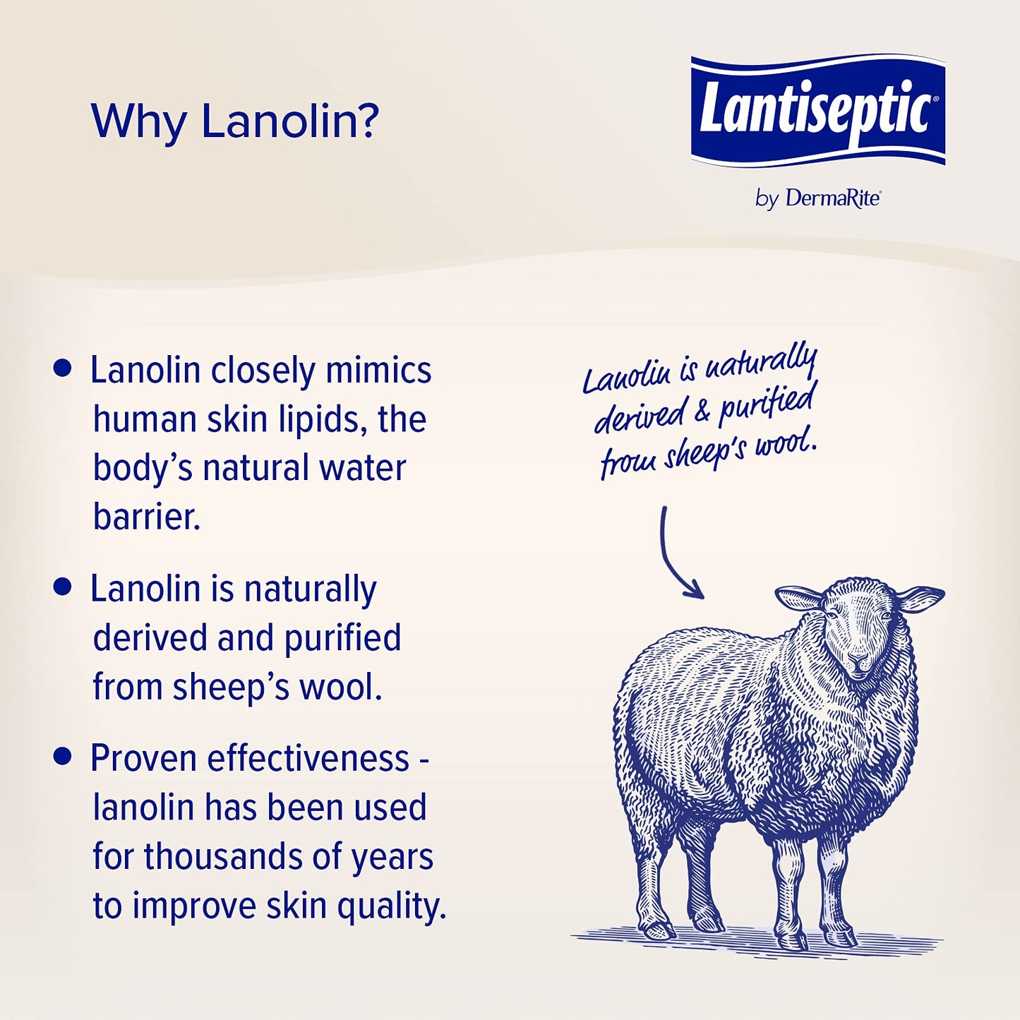 Lantiseptic Moisture Shield Original Skin Protectant - 50% Lanolin Enriched Skin Protectant Barrier Cream For Incontinence - Par