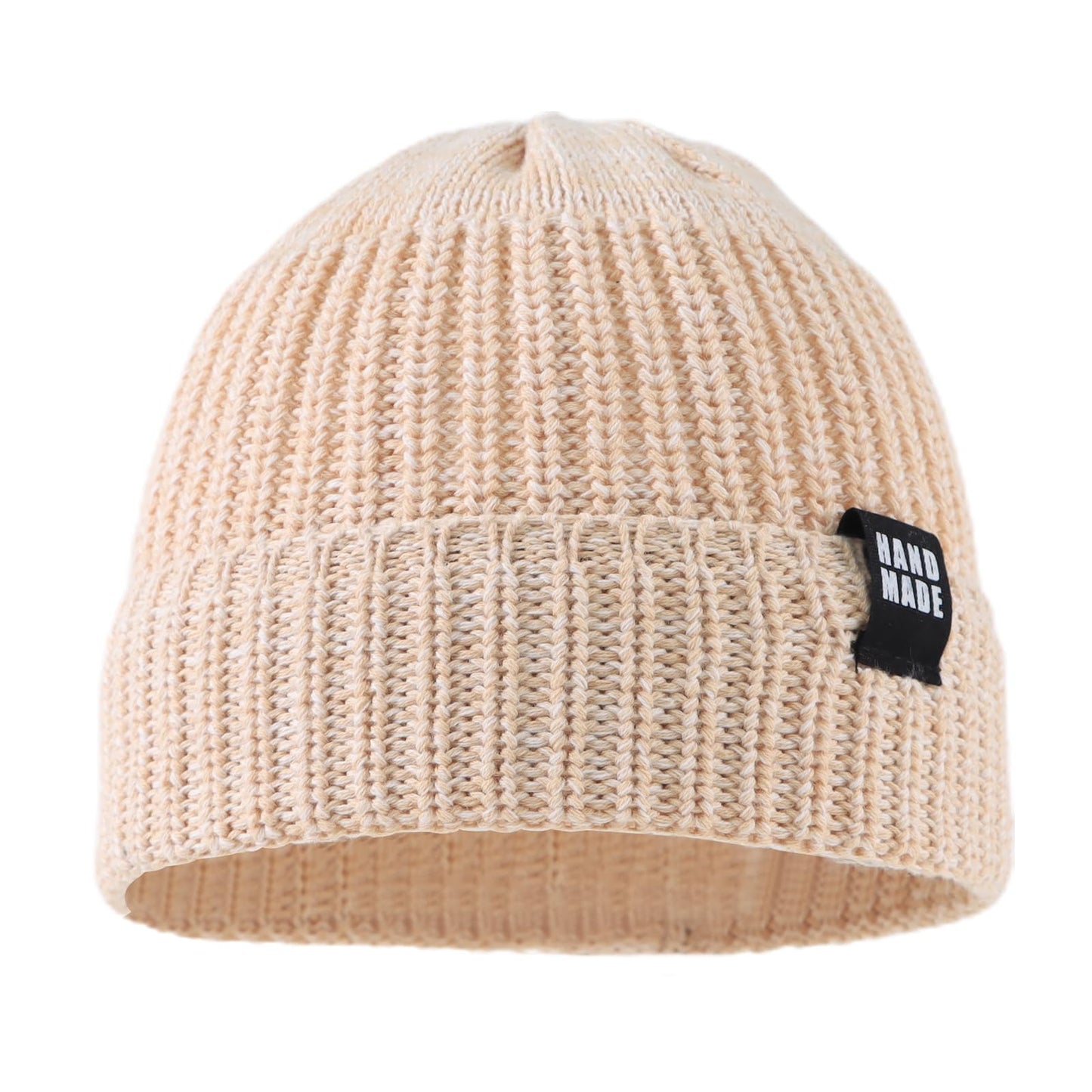Simple Knitted Baby Beanie Hip-Hop Boys Winter Hat Toddler Kids Bonnet For Girl 0-5Y (Black+Khaki, L)
