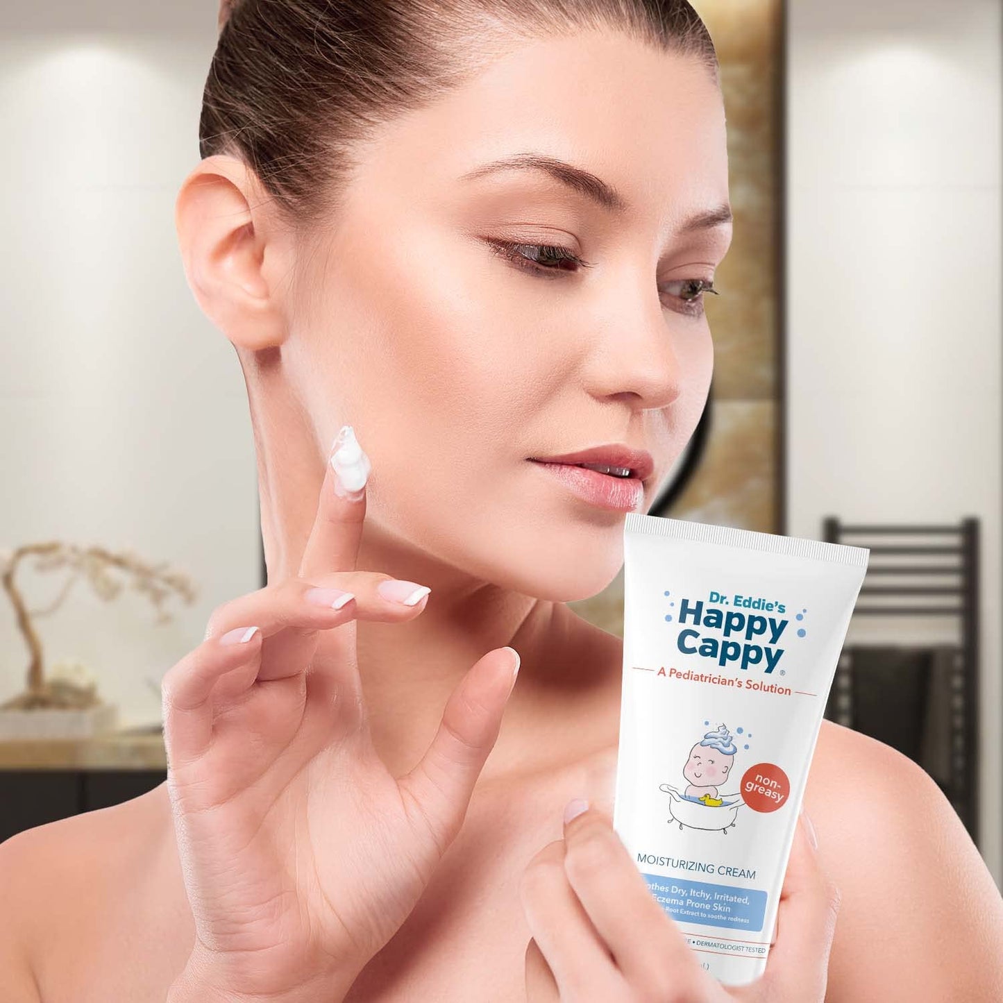 Happy Cappy Dr. Eddie'S Moisturizing Cream - Baby Eczema Cream, Eczema Lotion For Kids, Pediatrician-Formulated, Gentle, Paraben