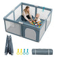 Foldable Baby Playpen - 70  59 Collapsible Play Pen for Babies and Toddlers - Indoor Outdoor Foldable Play Yard with 4 Handles -