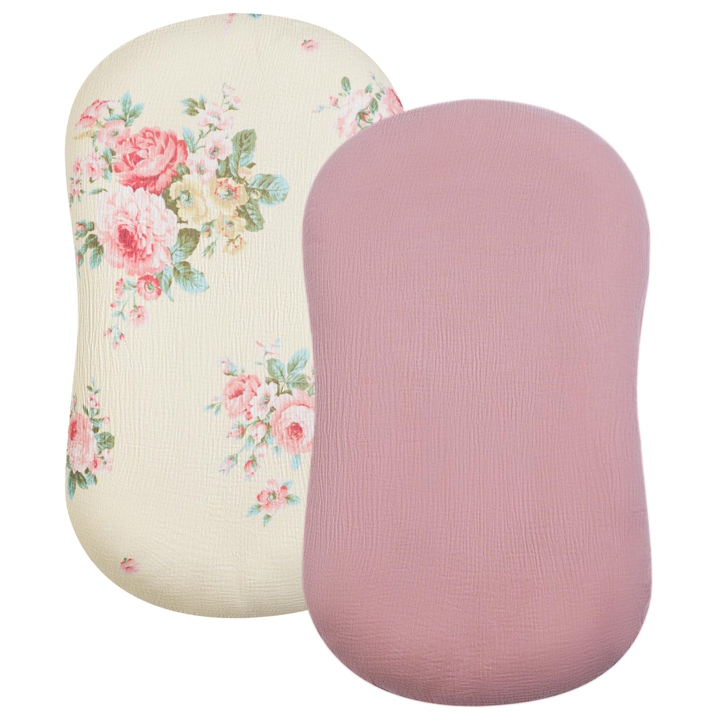 Baby Lounger Cover, Muslin Baby Nest Cover 2 Pack, 100% Cotton Newborn Lounger Cover, Infant Lounger Cover, Breathable Adjustabl