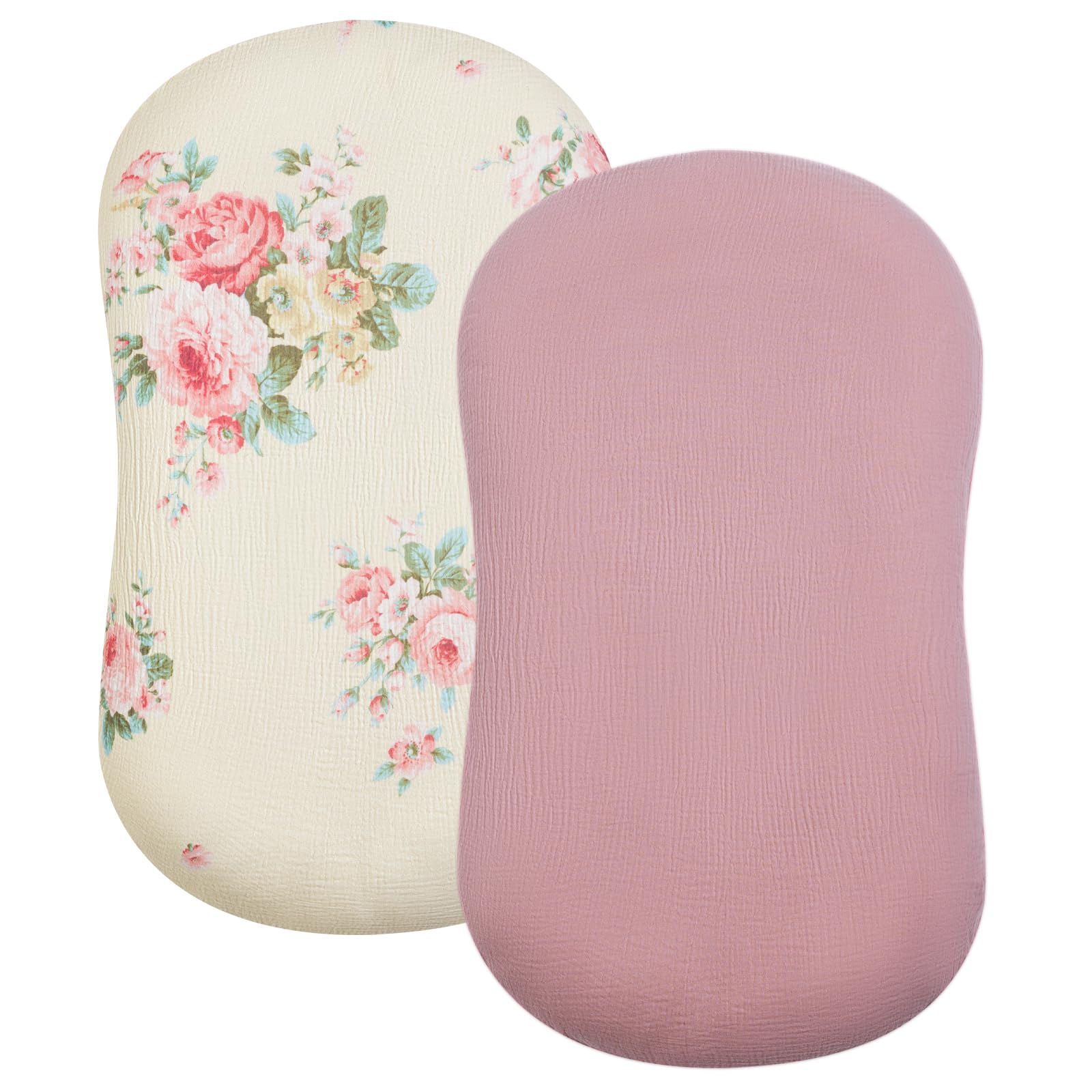 Baby Lounger Cover, Muslin Baby Nest Cover 2 Pack, 100% Cotton Newborn Lounger Cover, Infant Lounger Cover, Breathable Adjustabl