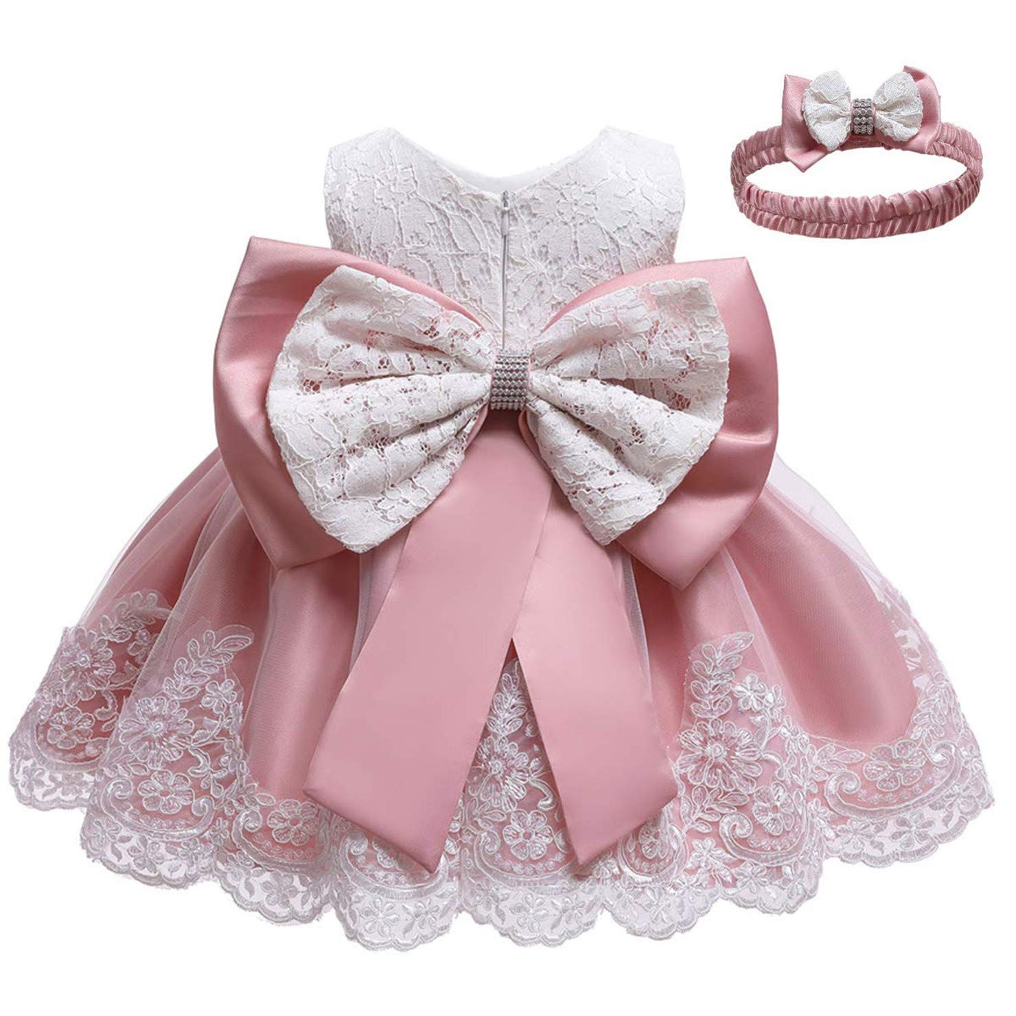 Nssmwttc Princess Girls Ball Gown Dress Child Birthday Party Christmas New Year Dresses Toddler Christmas (Pink03,90)