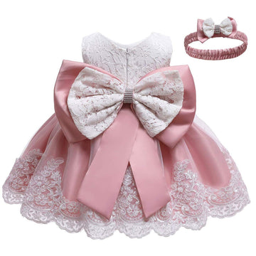 Nssmwttc Princess Girls Ball Gown Dress Child Birthday Party Christmas New Year Dresses Toddler Christmas (Pink03,90)