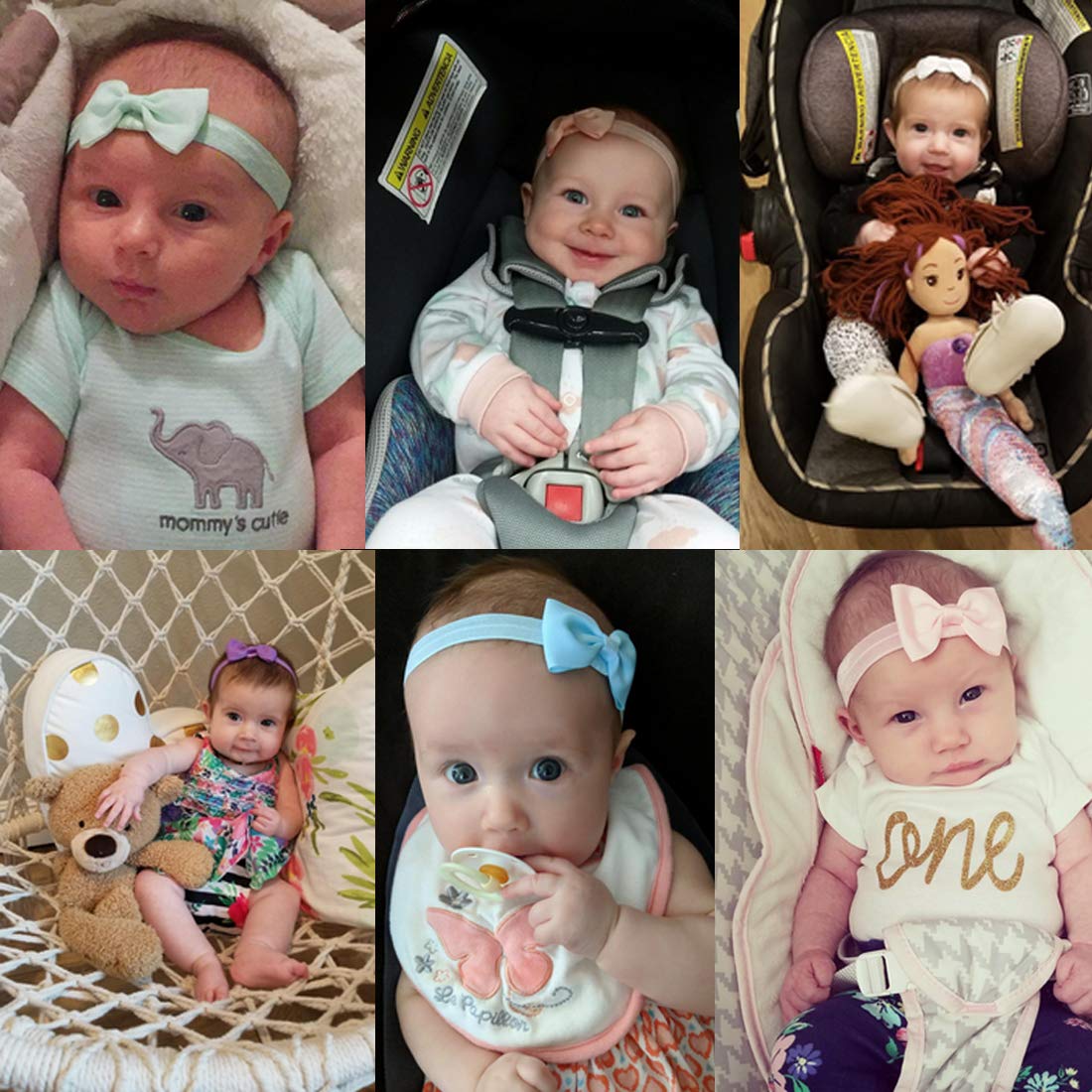 Willingtee Baby Girls Headbands Tiny Bows 2.75 ' Grosgrain Ribbon Hair Bow Hair Band Hair Accessories For Baby Girls Infants To