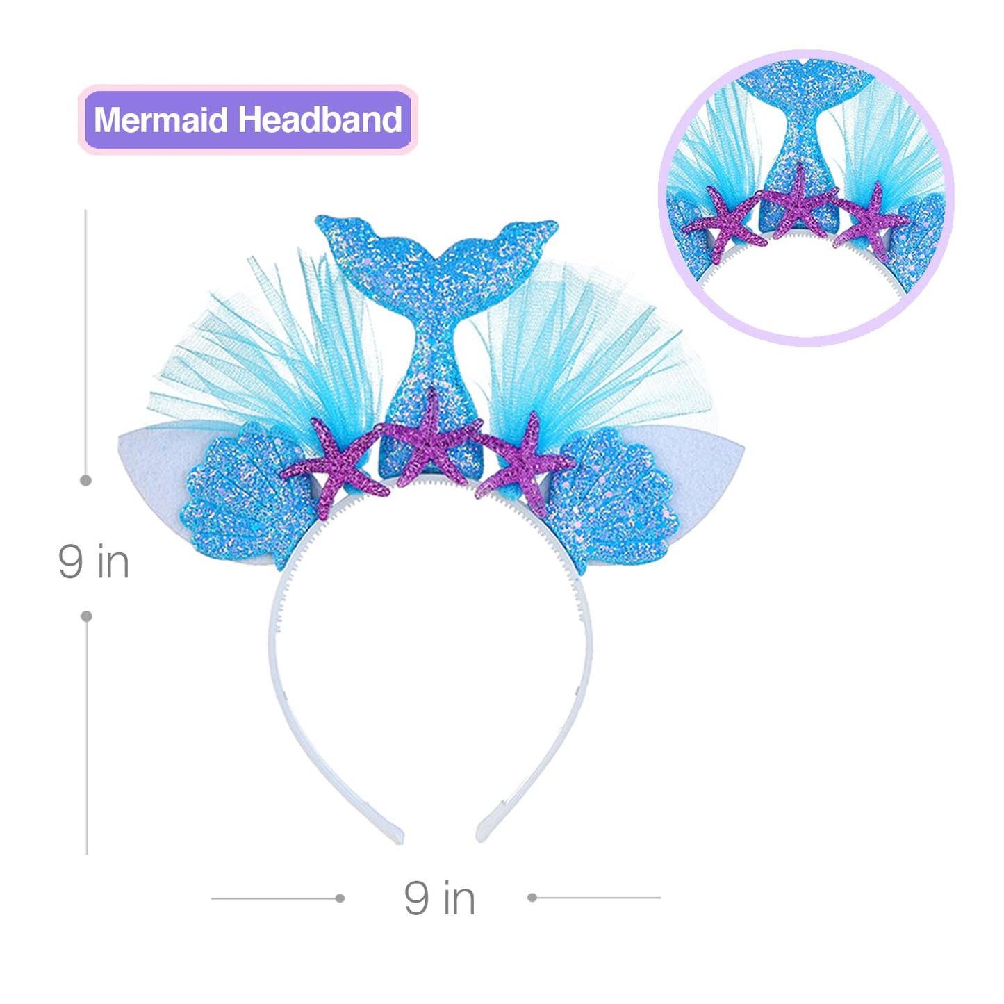 Mermaid Outfit Set - Shirt, Rainbow Tutu Dress, Satin Sash, Headband - Birthday Gifts For Girls Costume (Rainbow Mermaid 2, 8 Ye