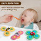 Tgxlak 3Pcs Suction Cup Spinner Toys For Babies, Fidget Spinners Sensory Bath Toys 6 12 18 Months, Airplane Car Travel Essential