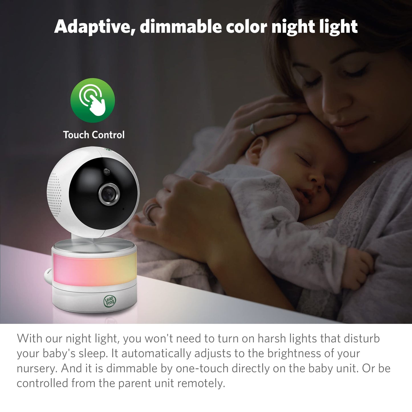 Leapfrog Lf915-2Hd Baby Monitor, 2 Cameras, 5    720P Screen, 360 Pan-Tilt-Zoom, Color Night Vision, Night Light, Two-Way Interc