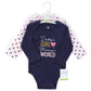 Hudson Baby Unisex Baby Cotton Long-Sleeve Bodysuits, Love At First Sight, 6-9 Months