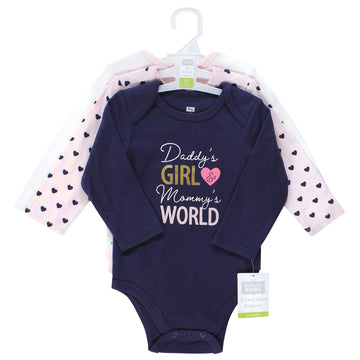 Hudson Baby Unisex Baby Cotton Long-Sleeve Bodysuits, Love At First Sight, 6-9 Months