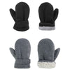 American Trends Toddler Mittens Winter Snow Kids Mitten For Toddler Boys Girls Ski Warm Fleece Gloves Black&Drak Grey M(Fits 1-2