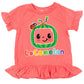 Cocomelon Jj Yoyo Tomtom Infant Baby Girls Peplum T-Shirt And Bike Shorts Outfit Set Pink 18 Months