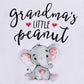 Happy Town Infant Baby Girls Boys Grandma'S Little Peanut Short Sleeve Romper Bodysuit Causal Outfits (White, 0-3 Months)